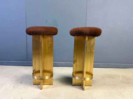 Sgabelli da bar vintage italiani in ottone, anni '70 – Brass (photo 5 of 8)
