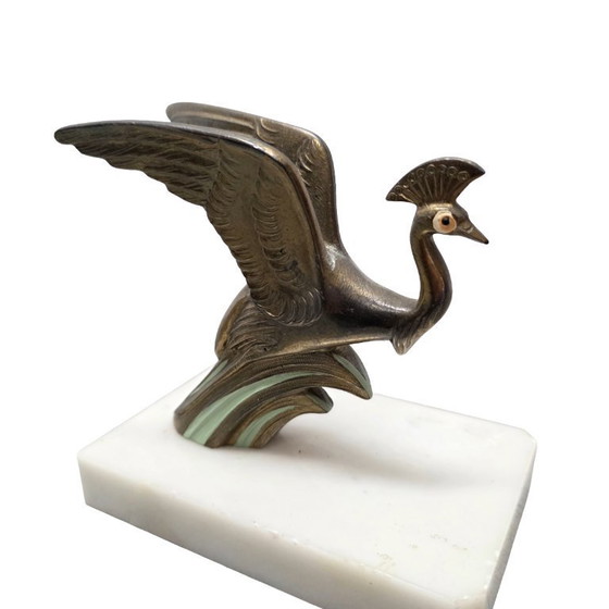 Image 1 of Art Deco bookend peacock