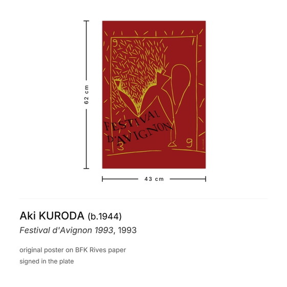 Image 1 of Manifesto del Festival d'Avignone di Aki KURODA 1993