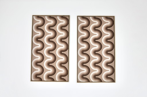 Tableaux en tissu de Verner Panton pour Mira Spectrum, 1970S, lot de 2