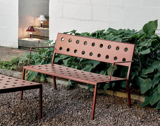 Panchina da balcone HAY con braccioli – Panche da giardino, polished steel (photo 5 of 5)
