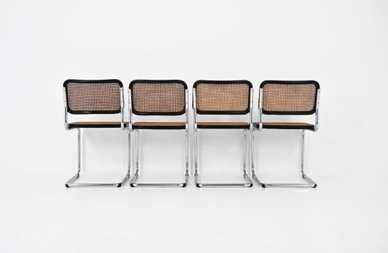 Image 1 of Eetkamerstoelen stijl B32 van Marcel Breuer, set van 4