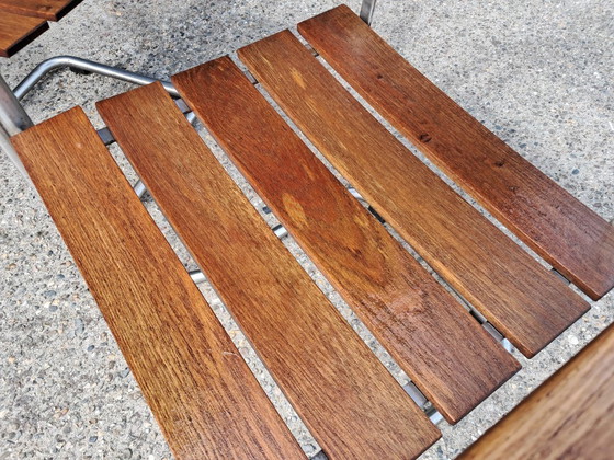 Image 1 of 4 chaises de jardin Gispen en teck/RS, empilables