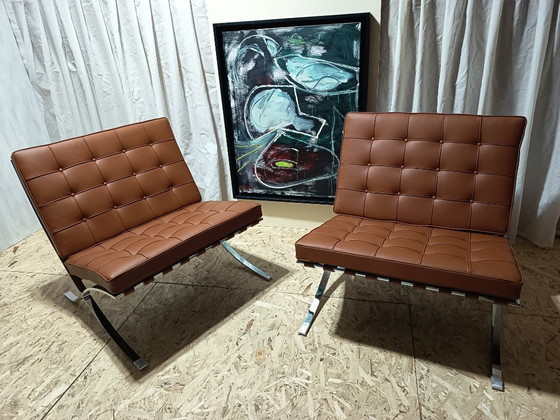 Image 1 of Sillones KNOLL Studio Barcelona (NUEVA Serie 2026) en piel natural (color coñac)