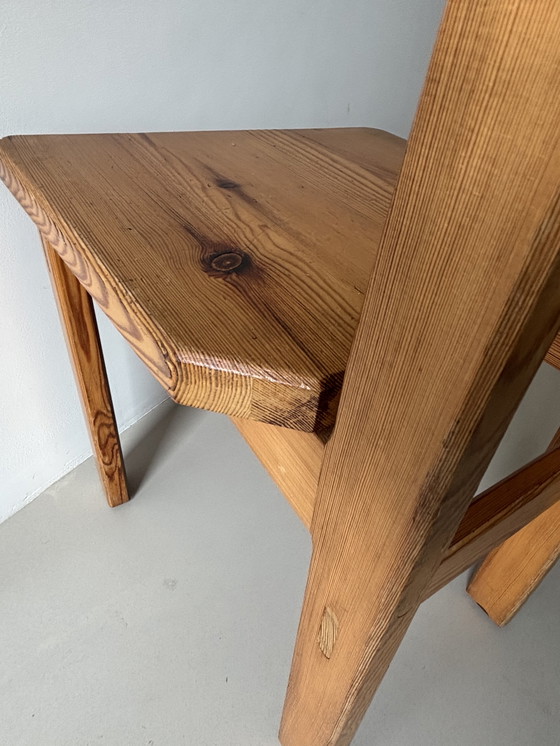 Image 1 of SET OF 4 BRUTALIST PINE HIGH-BACK DINING CHAIRS BY ROLAND WILHELMSSON FOR KARL ANDERSSON & SÖNER, 1960S