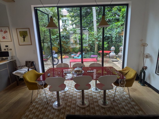 Image 1 of Glas Italia "Post Modern" Dining Table by Piero Lissoni - Red Lacquer