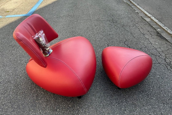 Image 1 of Prachtige nieuwstaat Leolux Pallone & hocker