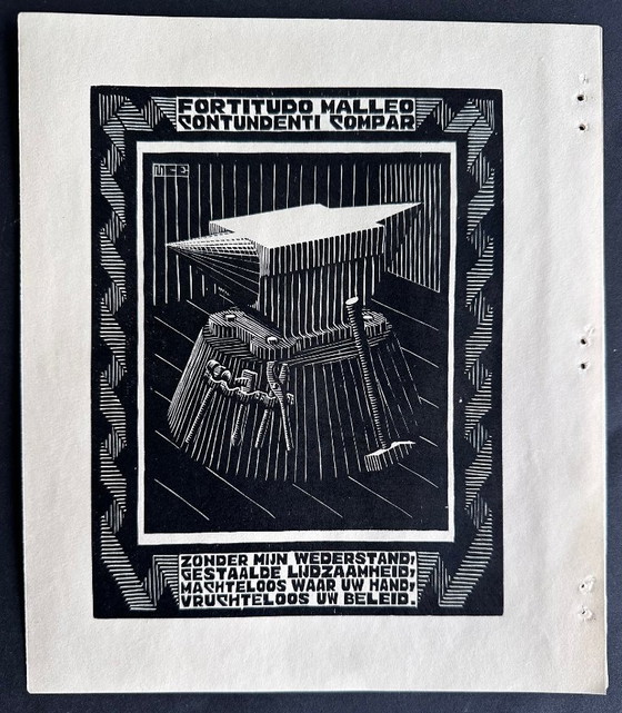 Image 1 of Escher wood engraving 1931 Emblemata
