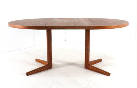 Image 1 of Vejle round 2x extendable dining table vintage Danish