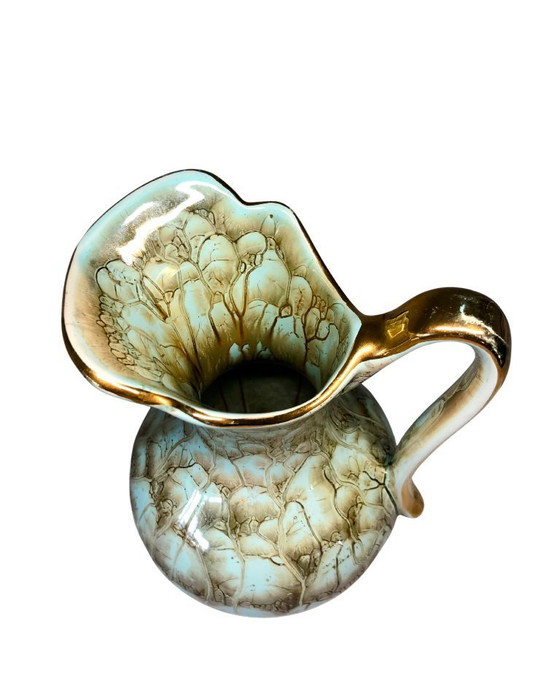Image 1 of Rare Vintage Gouda Plateel Zuid-Holland Pitcher - "Jumbo" Decor - Model 304 - MCM - Mint Condition