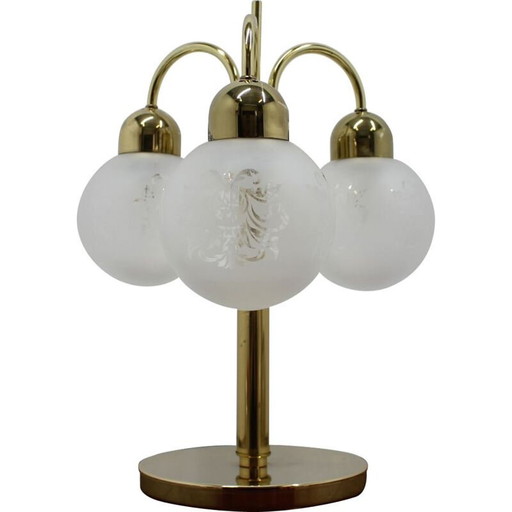Vintage glass table lamp by Preciosa, Czechoslovakia 1980