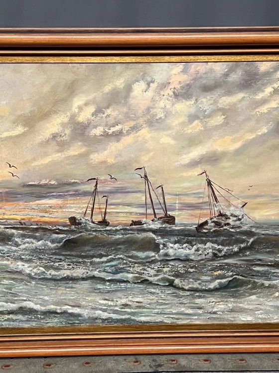 A. Claessens. Seascape. Large format. – Paintings & Drawings, Canvas (photo 3 of 14)