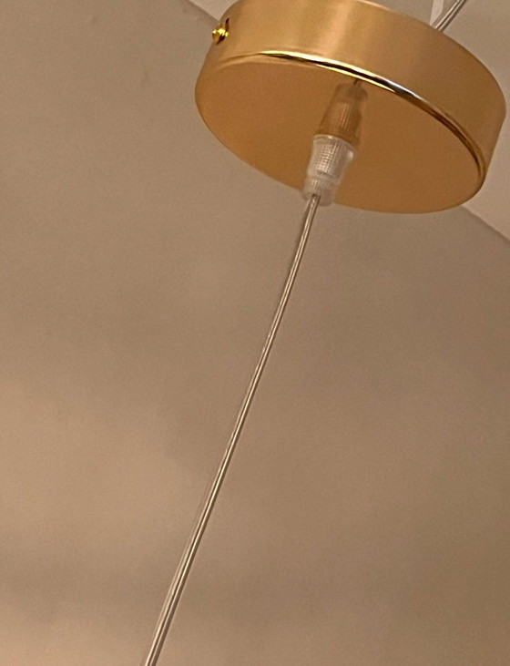 Image 1 of Set di 4 lampade a conchiglia capiz in vendita! Struttura in oro