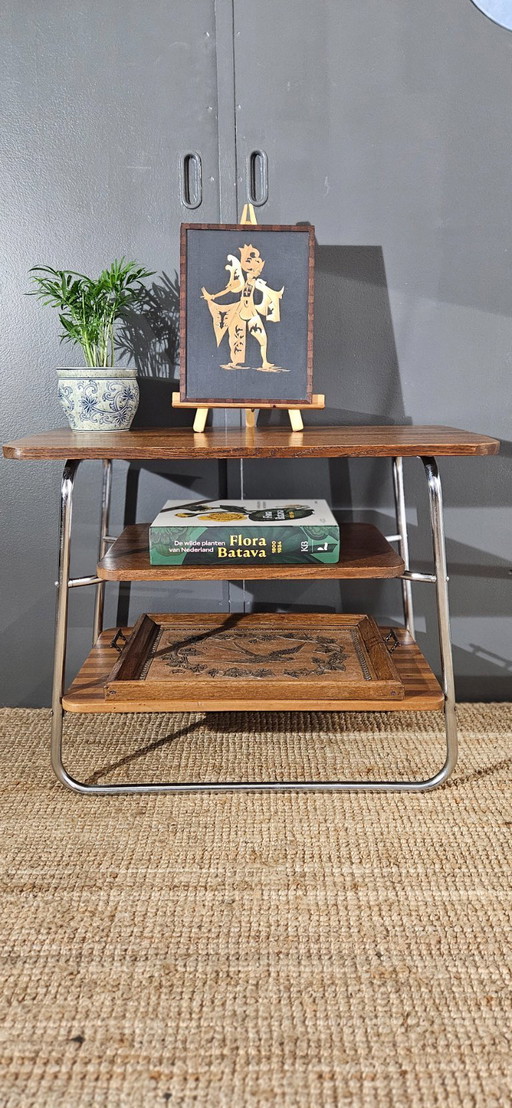 Mid-century tubular frame side table