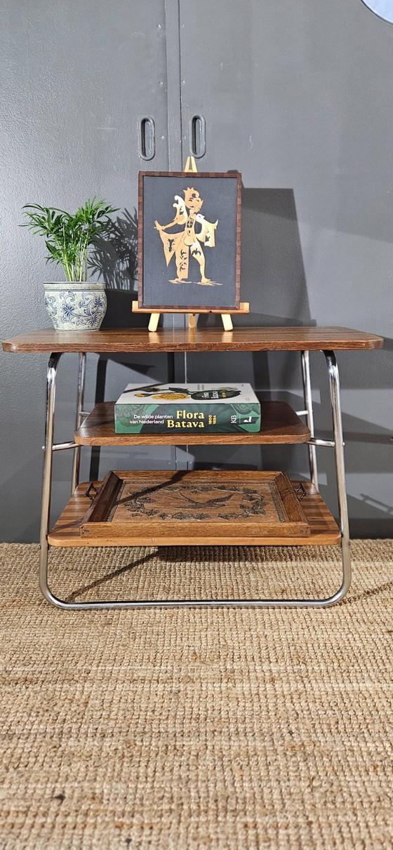 Image 1 of Mid-century tubular frame side table