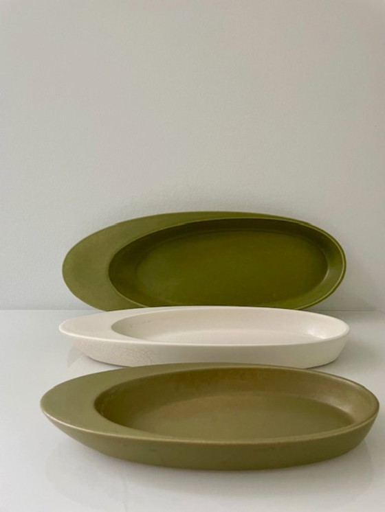 Image 1 of Ensemble de 3 plats de service ellipse vintage des années 1950