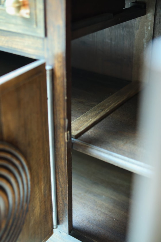 Image 1 of Charles Dudouyt Oak Credenza - 1950s French Mid-Century Modern Furniture