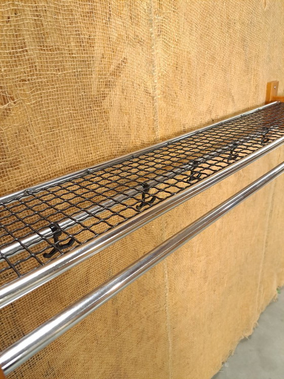 Image 1 of Porte-manteau mural en teck avec crochets chromés, fabriqué en Suède, n° 14