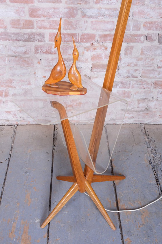 Restaurierte Mid-Century Stehlampe von Krásná Jizba, Buche, Rattan, Tschechisch, 1950er Jahre – Stehleuchten (photo 15 of 15)