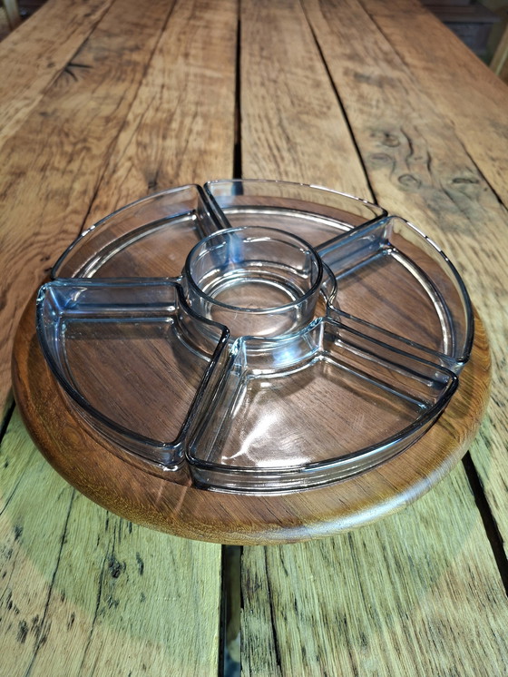 Image 1 of Digsmed Denmark vintage teak turntable with smoked glass