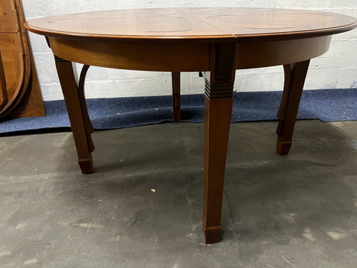 Schuitema Art Nouveau dining table with wicker tops