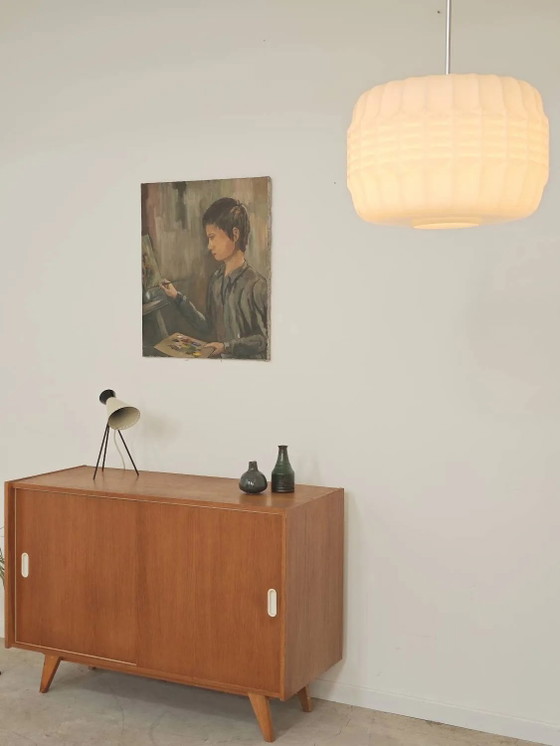 Opaline suspension origami lantern Czechoslovakia 1960 – Pendant lamps, Porcelain, Plastic (photo 10 of 16)