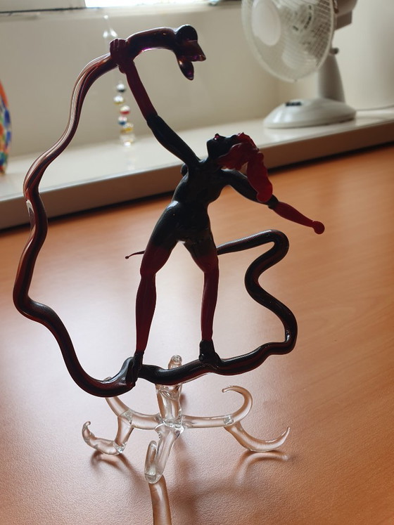 Image 1 of Vintage Italian Murano Style Glass Sculpture - Burlesque / Dancer (Heirloom)