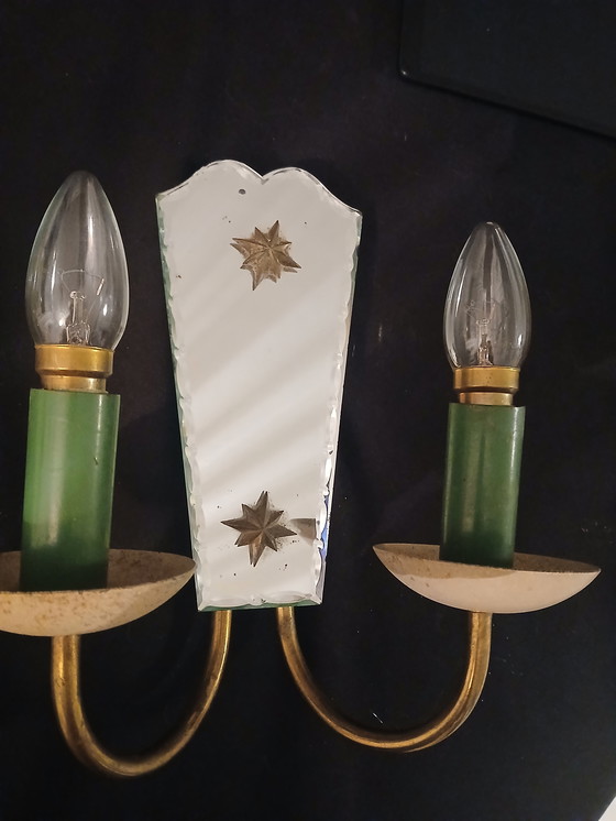 Image 1 of Aplique de pared con espejo.