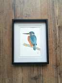 Original watercolor kingfisher | Includes frame