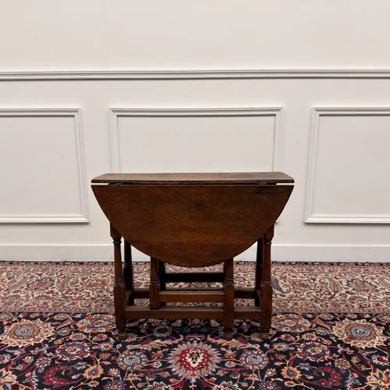 Antique English Drop-leaf Table, Wood, Klassiek (photo 7 of 9)