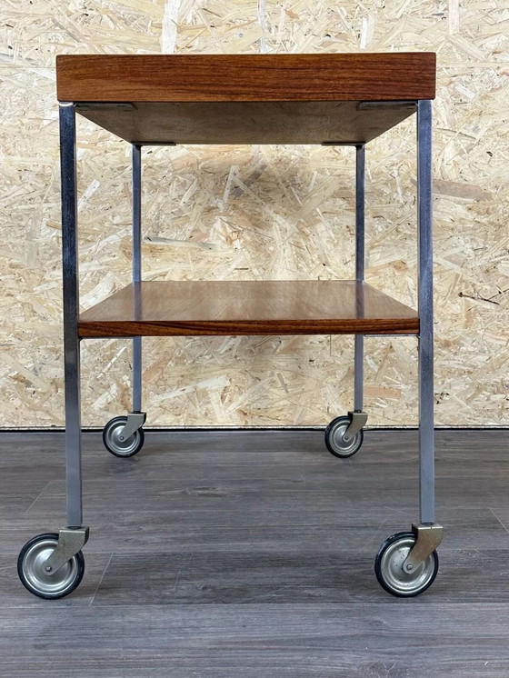 Image 1 of Chariot de service des années 60 70 Noyer Teck Walter Wirz pour Wilhelm Renz Design
