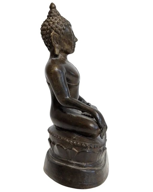 Antiek Bronzen Boeddhabeeld – Bhumisparsha Mudra – Beeldhouwkunst (photo 2 of 7)