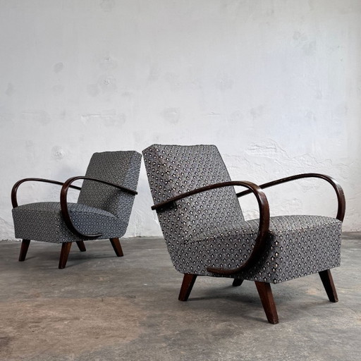Paar Jindřich Halabala Type C fauteuils voor UP Závody, 1930