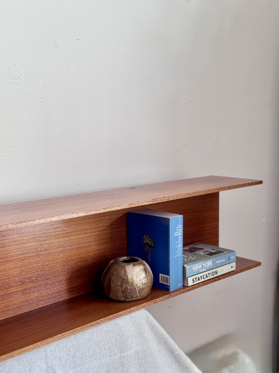 Vintage wall shelf Walter Wirz Wilhelm Renz 1960s, Shelving unit, Wood, Brown (photo 3 of 13)