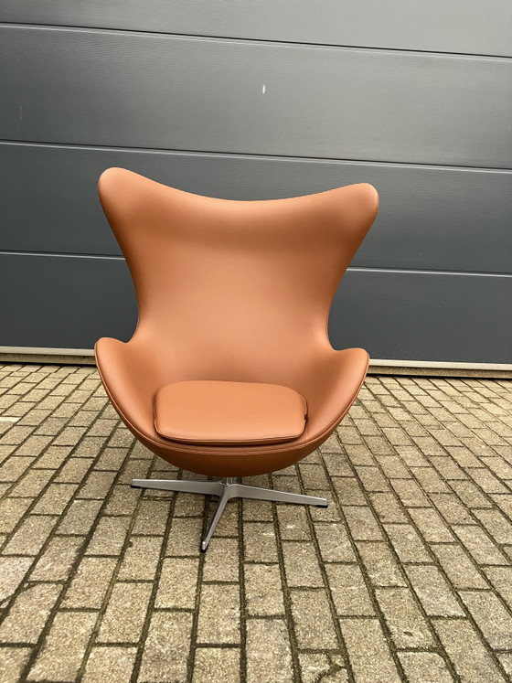 Image 1 of Sillón Egg de Fritz Hansen en piel color coñac, ¡en perfecto estado!