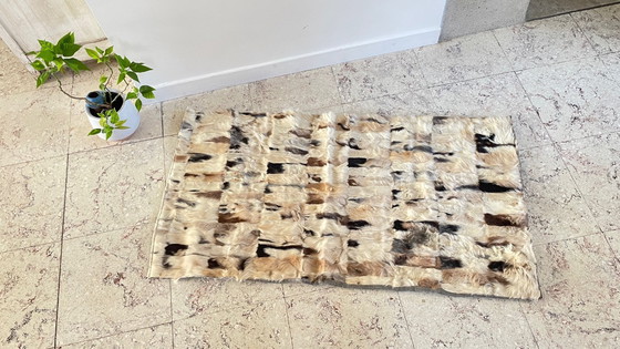 Image 1 of 1970s Leather Rug, Beige-Brown - 56 x 107cm