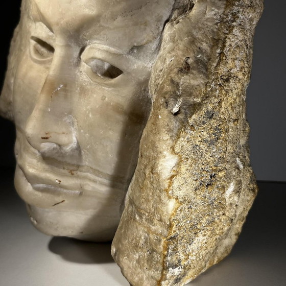 Georg Glaser, Woman's Face Sculpture, 1980s, Marble – Art Deco (photo 6 of 14)