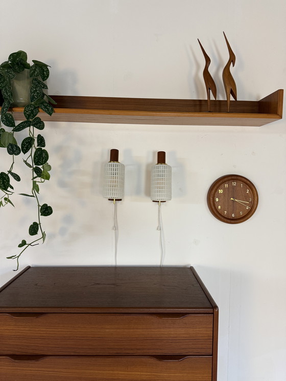 Image 1 of Ensemble de 2 appliques murales danoises vintage, années 1960