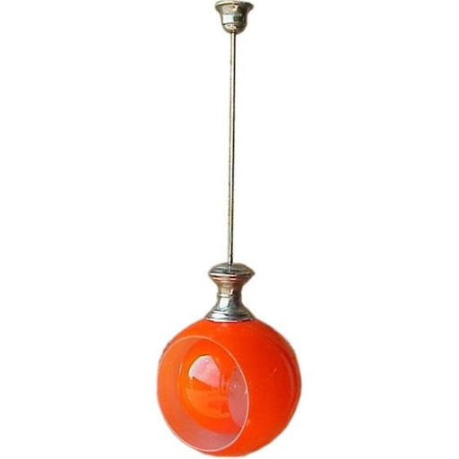 Lampada a sospensione in vetro vintage di Carlo Nason per Eclipse Mazzega, Venezia, Italia, 1960