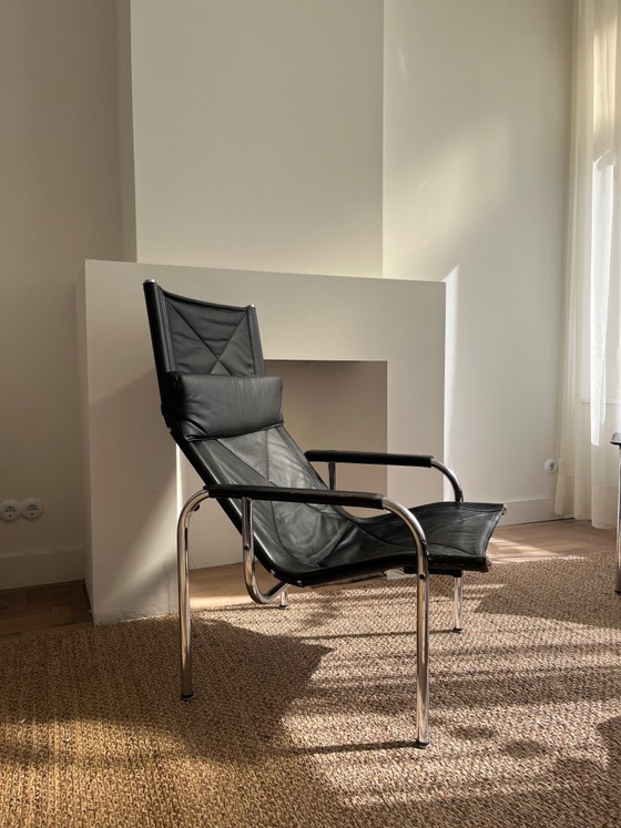 Image 1 of 3er-Set | Hans Eichenberger HE1106 Lounge-Sessel + HE1104 Hocker | Strassle | Schweizer Design aus den 1970er Jahren