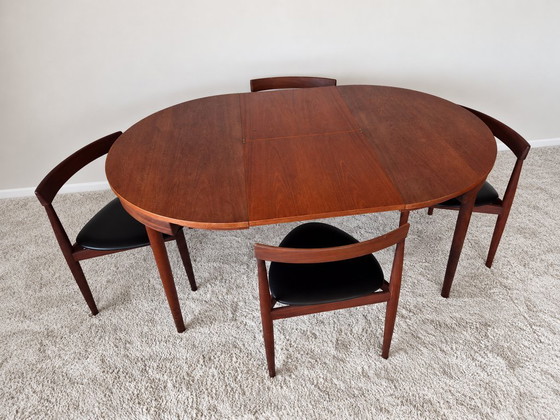 Roundette Teak Extendable Dining Set by Hans Olsen for Frem Røjle, Denmark 1960s – Wood, Skai (photo 4 of 29)