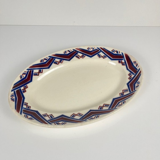 Image 1 of Antique oval platter "Babylon", Badonviller, 1900
