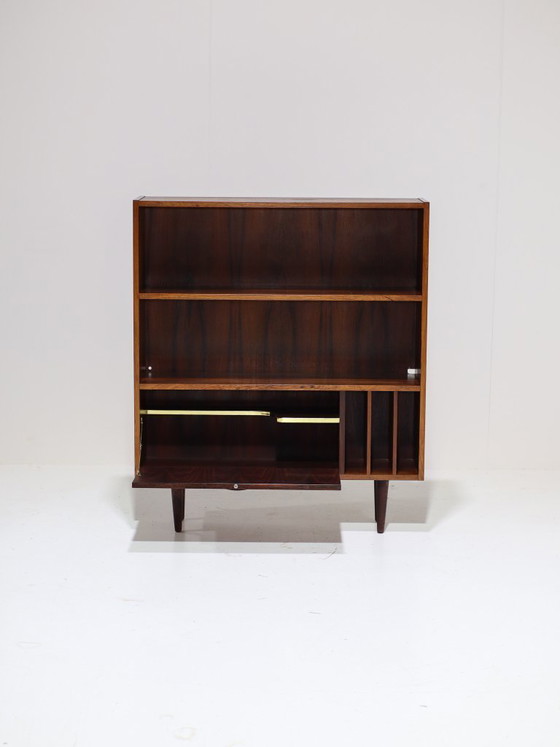 Image 1 of Bookcase with flap and LP compartments Clausen & Søn Danish vintage rosewood