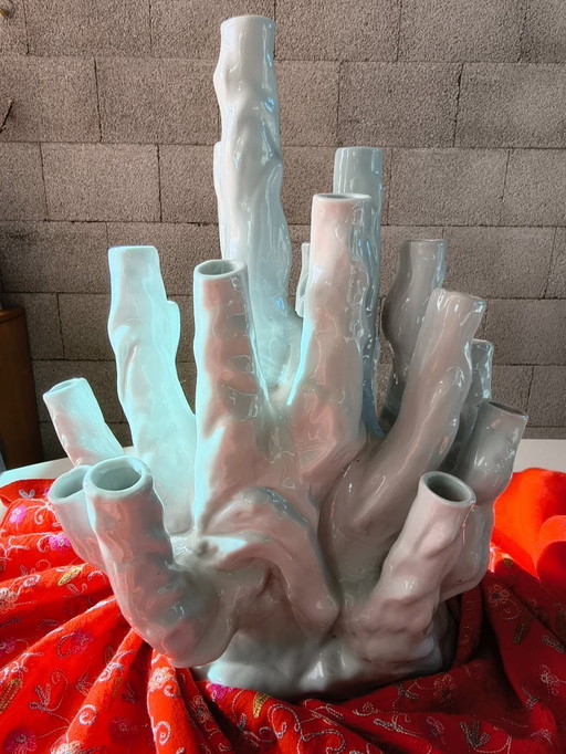 Jarrón Coral PolsPotten 20 tubos blanco