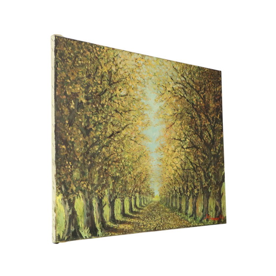 Image 1 of Groot Vintage Schilderij Bomen