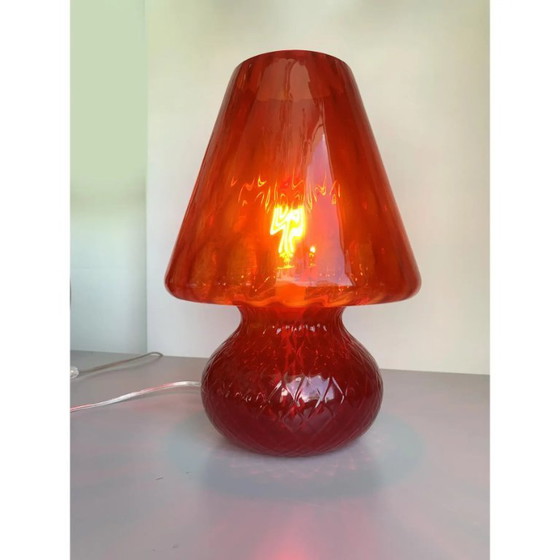 Image 1 of Moderne Murano-Glaslampe im modernen Stil mit diamantgeschliffenem „Ballotton“-Muster