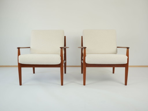 Set de 2 fauteuils en teck Grete Jalk pour France & Son Design danois Vintage Mid Century 60s