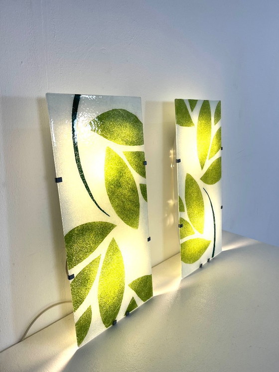 Image 1 of GYLLEN glass wall lamps, designed by Julia Treutiger for Ikea, 1990s.