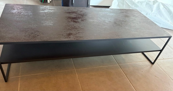 Image 1 of Metaform salontafel met metalen frame; industriële look