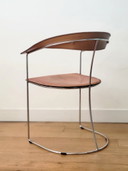 Postmodern Arrben Ursula chair in cognac leather and chrome